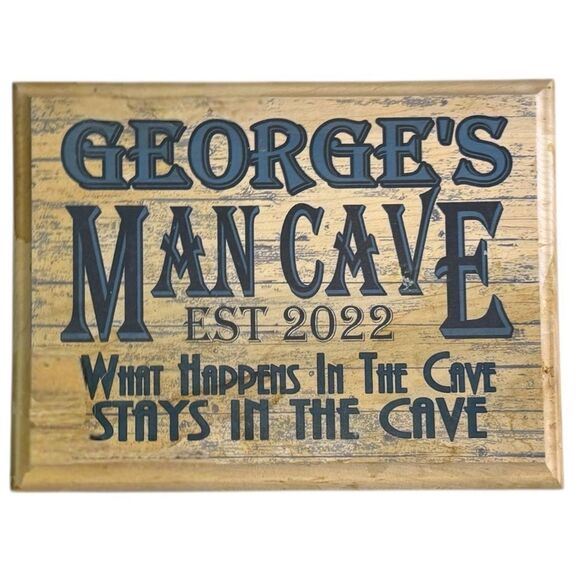 2 8x10 George's Man Cave Signs NEW - Picture 3 of 11